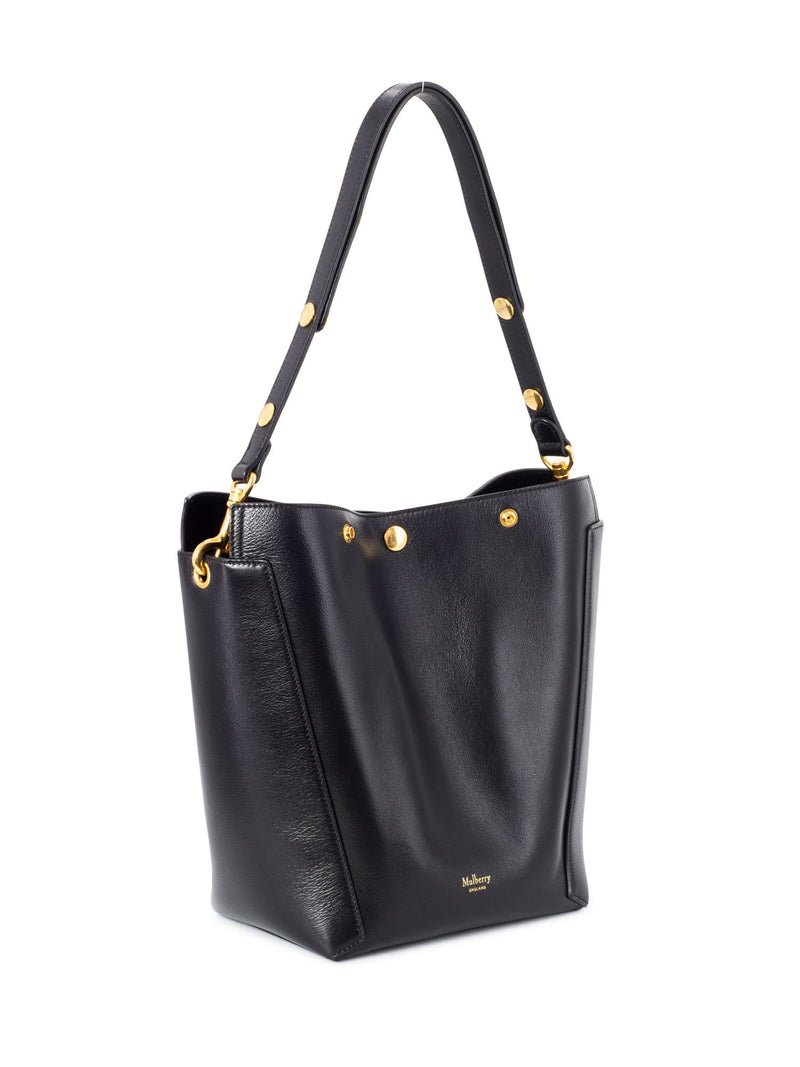 Mulberry Leather Bucket Bag Black-designer resale
