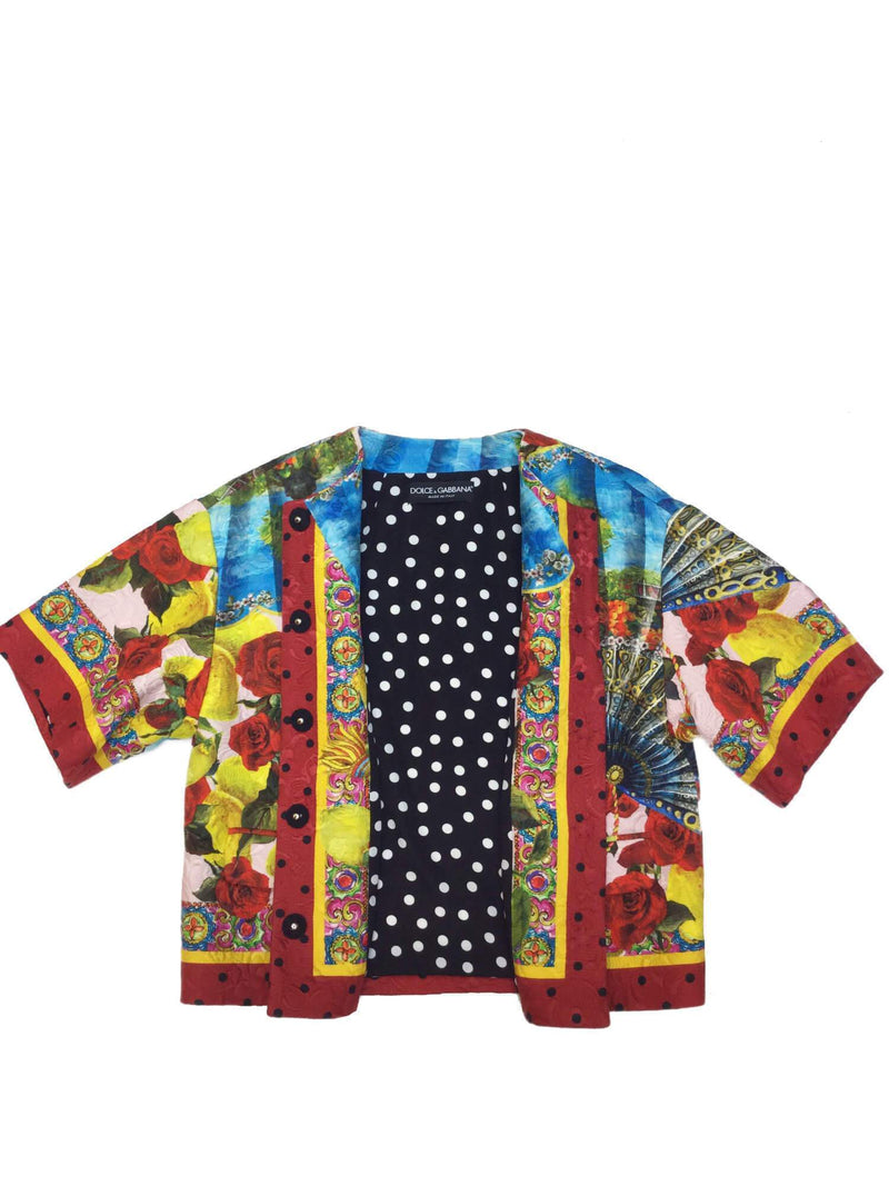 Multi-color Floral Brocade Jacket-designer resale
