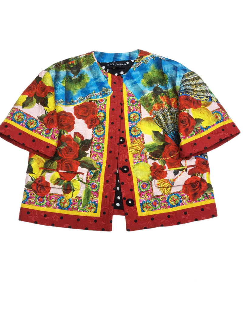 Multi-color Floral Brocade Jacket-designer resale