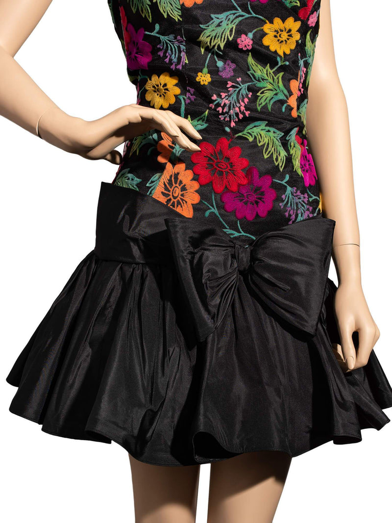 Murray Arbeid Strapless Mini Floral Cocktail Dress Multicolor-designer resale