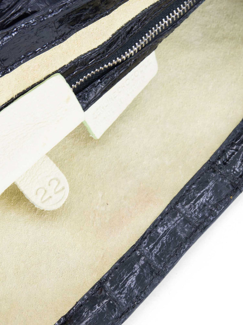 Nancy Gonzalez Genuine Crocodile Fruit Charms Flap Clutch Black-designer resale