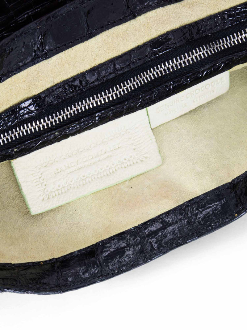 Nancy Gonzalez Genuine Crocodile Fruit Charms Flap Clutch Black-designer resale