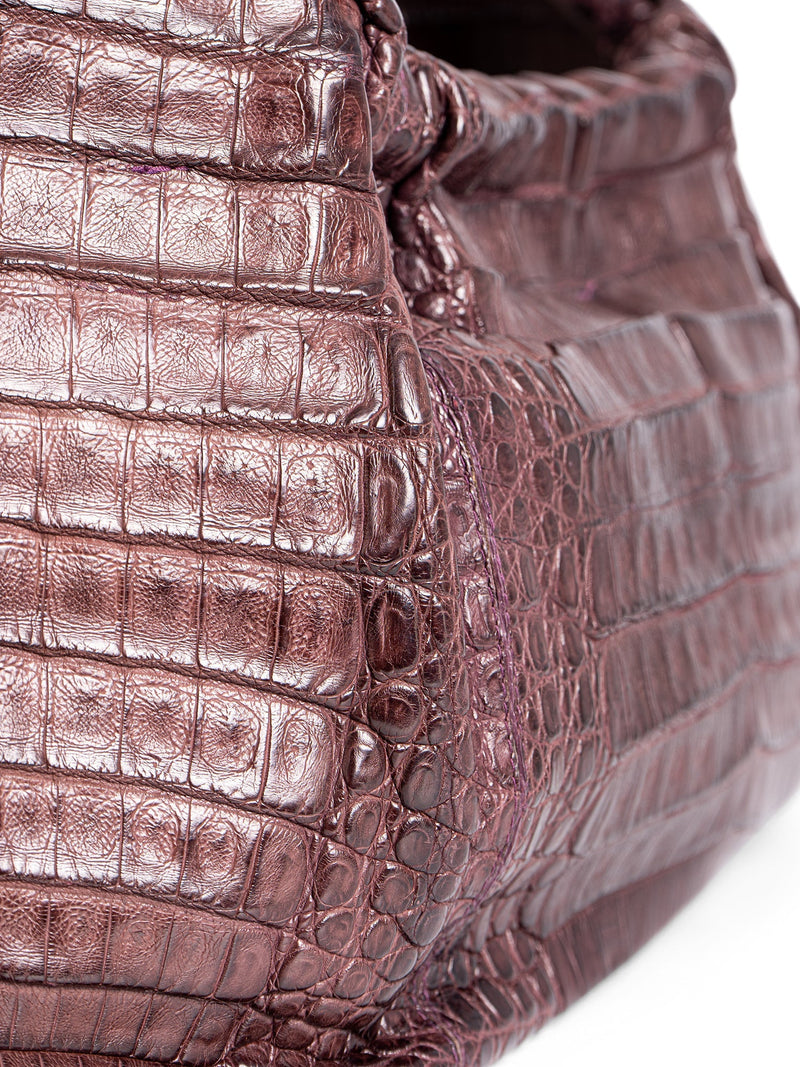 Nancy Gonzalez Matte Crocodile Shopper Bag Brown-designer resale