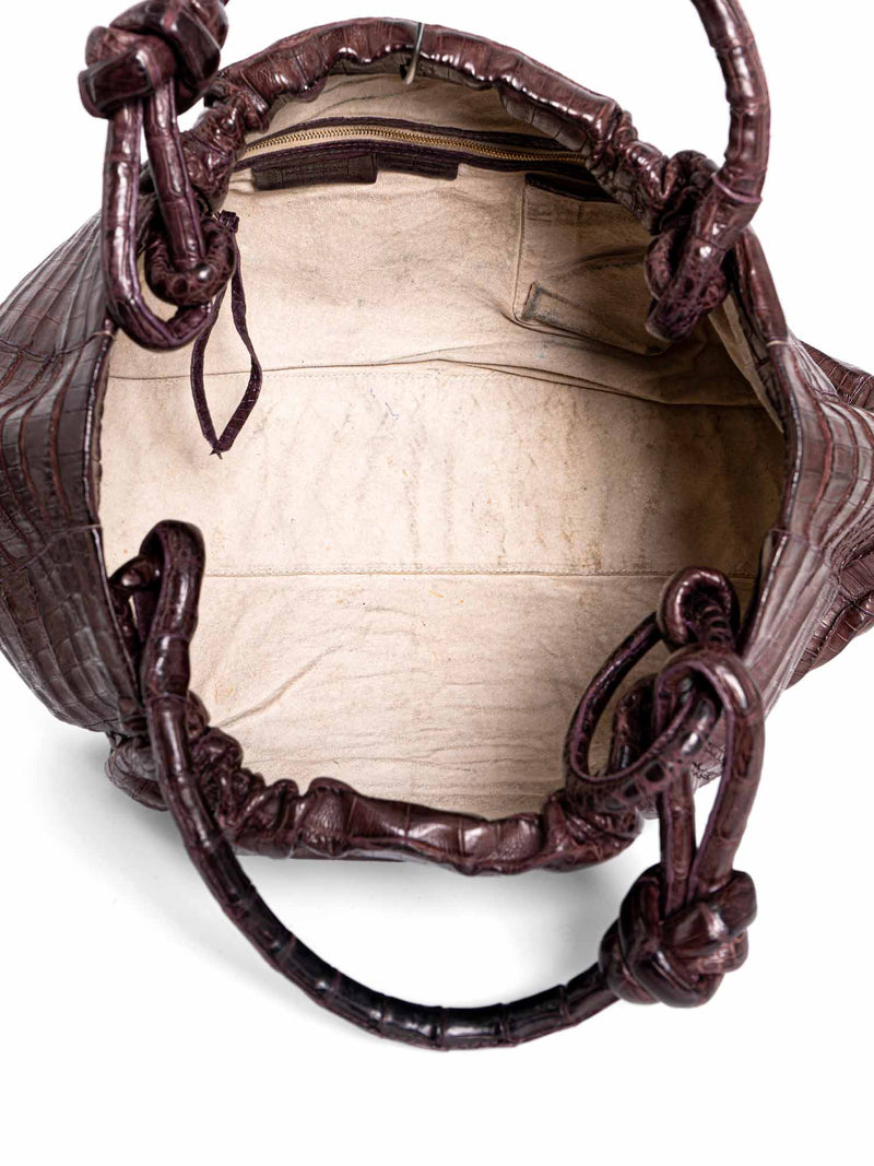 Nancy Gonzalez Matte Crocodile Shopper Bag Brown-designer resale