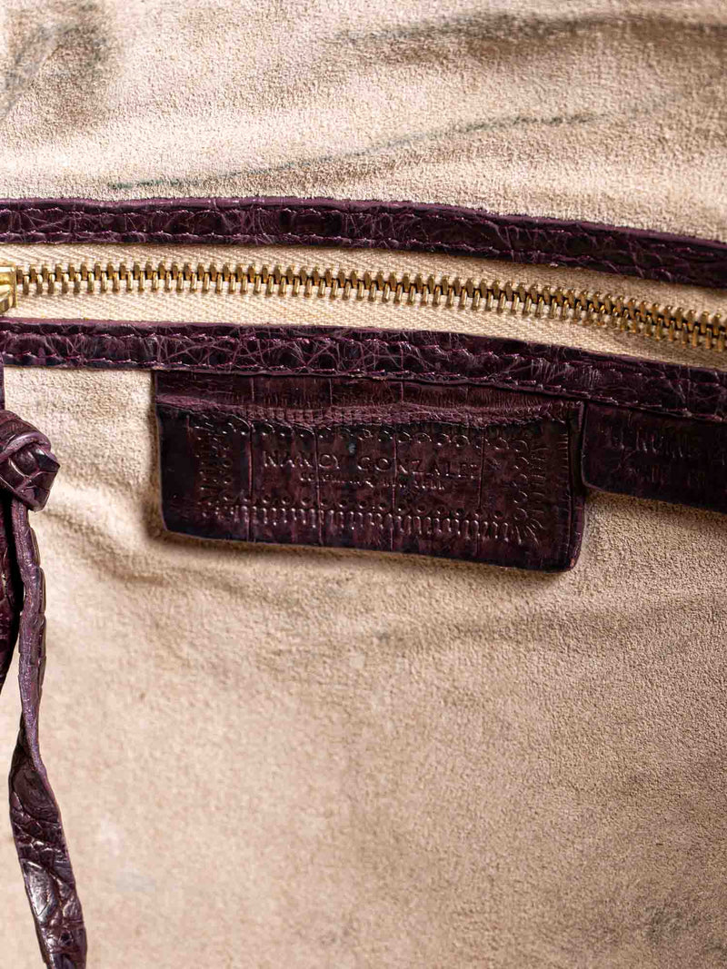 Nancy Gonzalez Matte Crocodile Shopper Bag Brown-designer resale