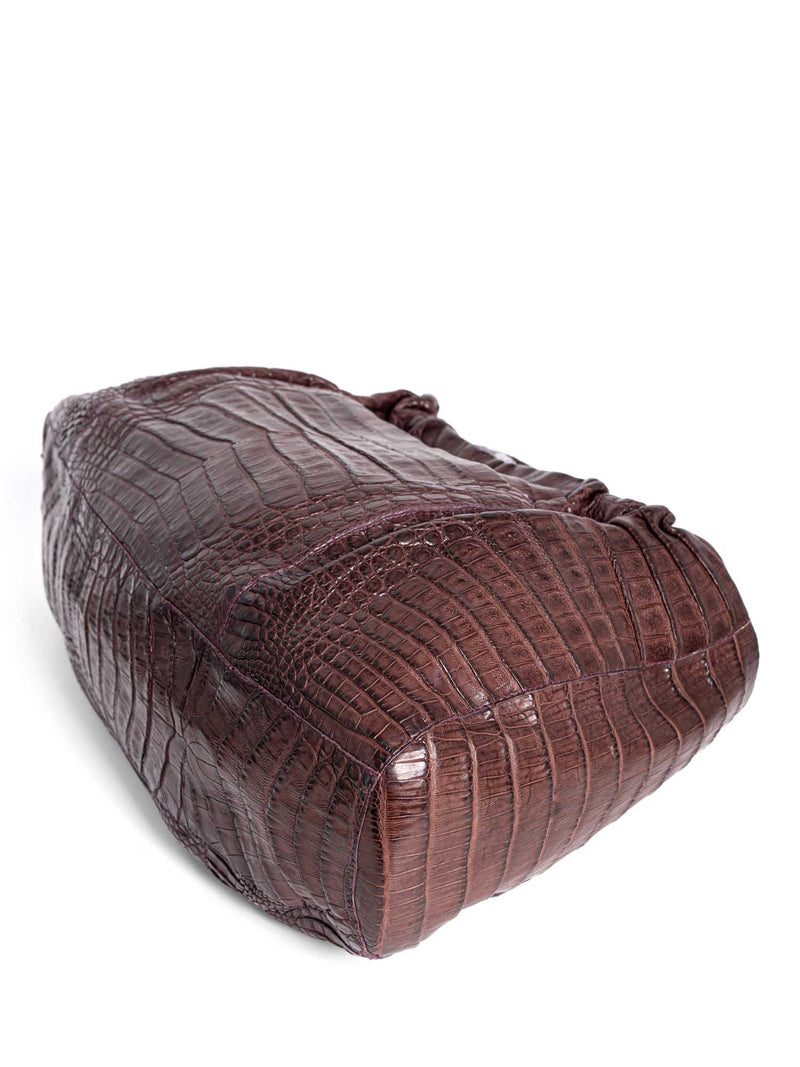 Nancy Gonzalez Matte Crocodile Shopper Bag Brown-designer resale