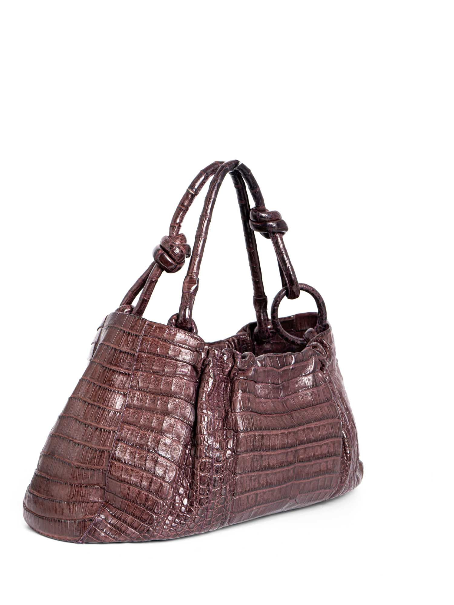 Nancy Gonzalez Matte Crocodile Shopper Bag Brown-designer resale