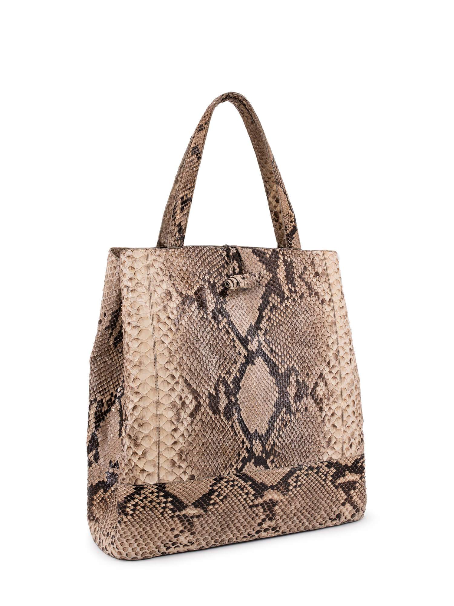 Nancy Gonzalez Python Bag Natural-designer resale