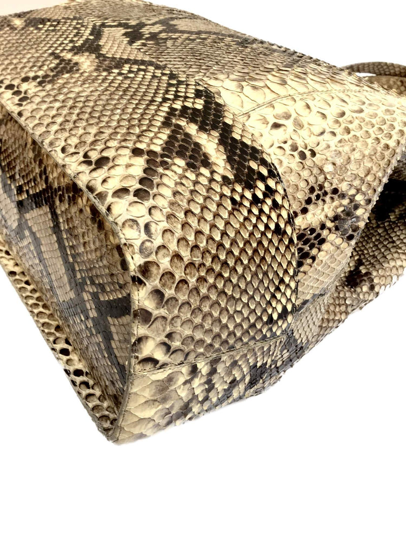 Nancy Gonzalez Python Tote Natural-designer resale