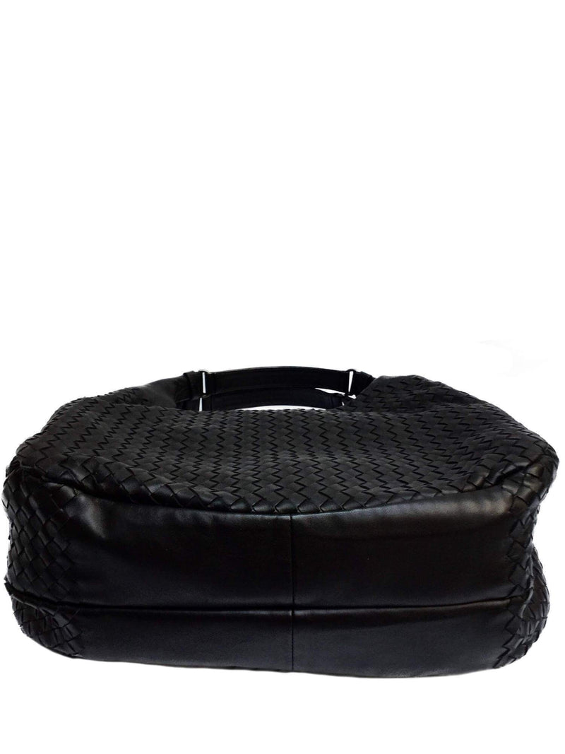 Nappa Intrecciato Large Campana Hobo Bag Black-designer resale