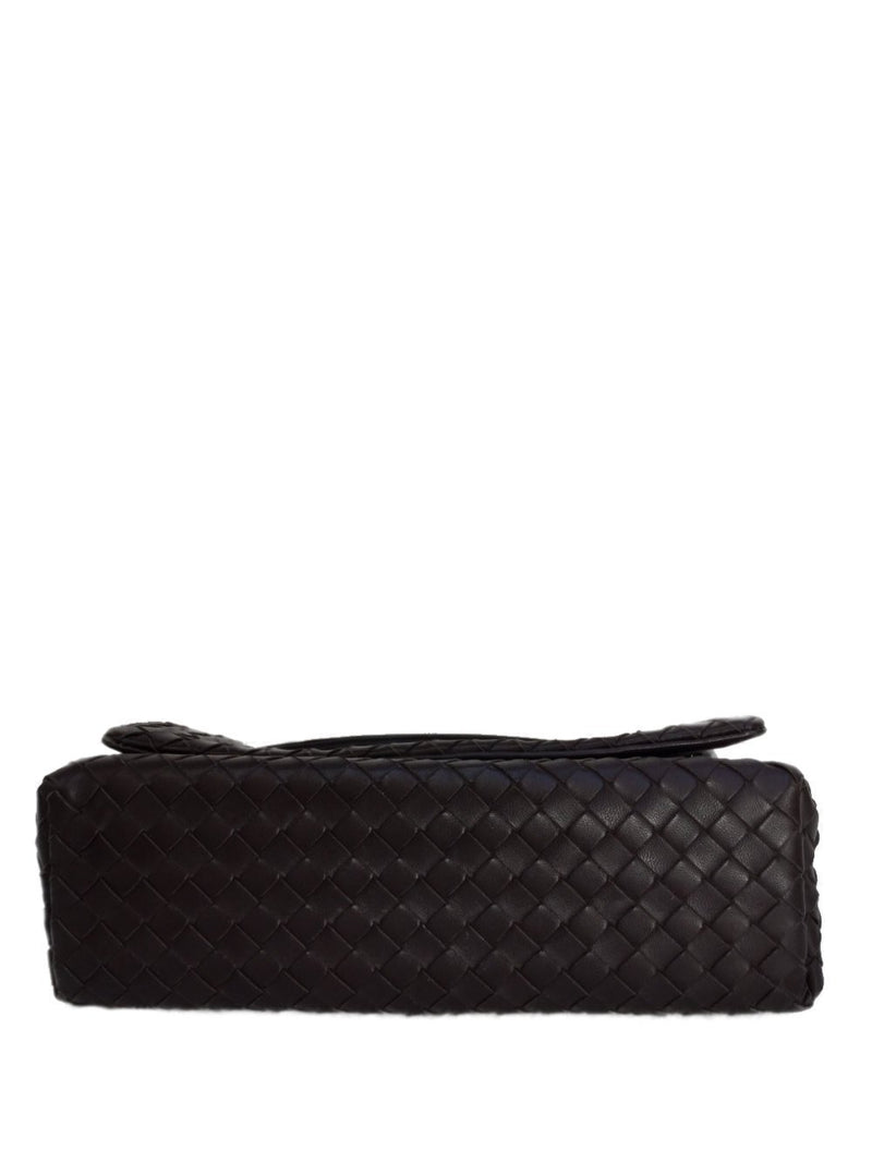 Nappa Intrecciato Small Flap Bag Brown-designer resale