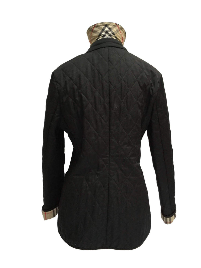 Nova Check Black Quilted Jacket-designer resale
