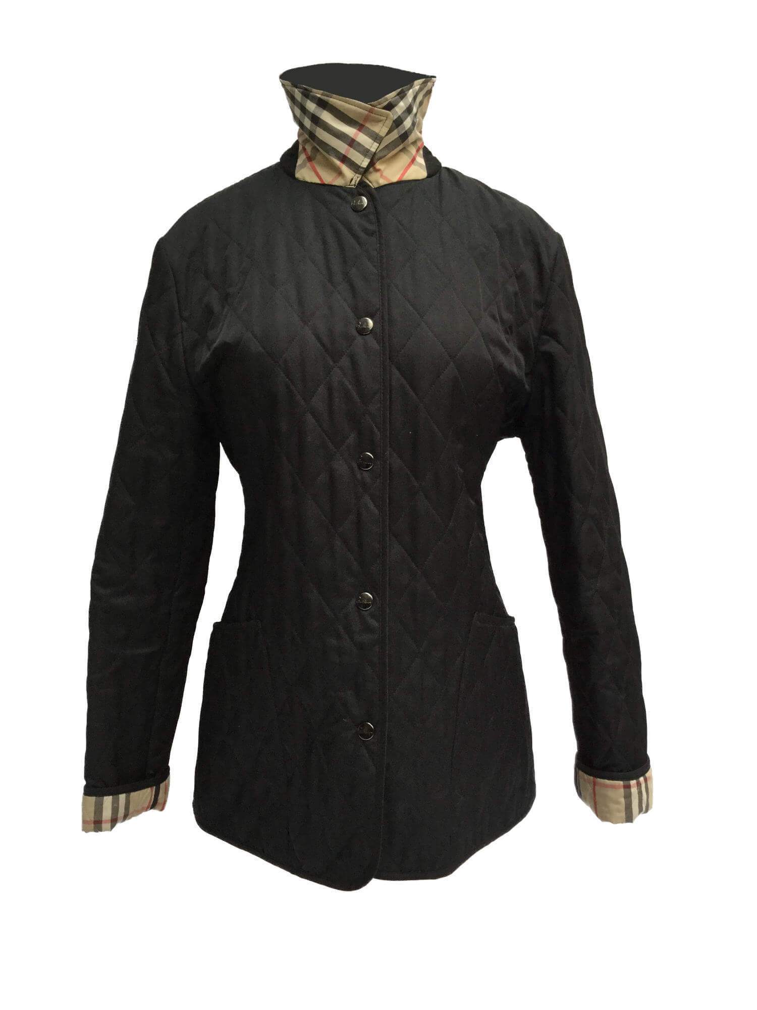Nova Check Black Quilted Jacket-designer resale