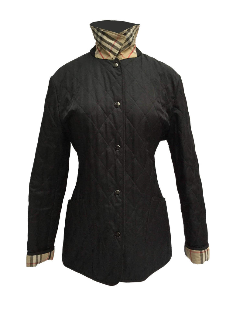 Nova Check Black Quilted Jacket-designer resale