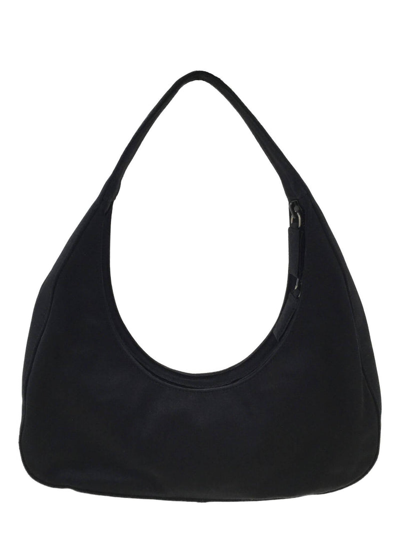 Nylon Mini Tessuto Hobo Bag Black-designer resale