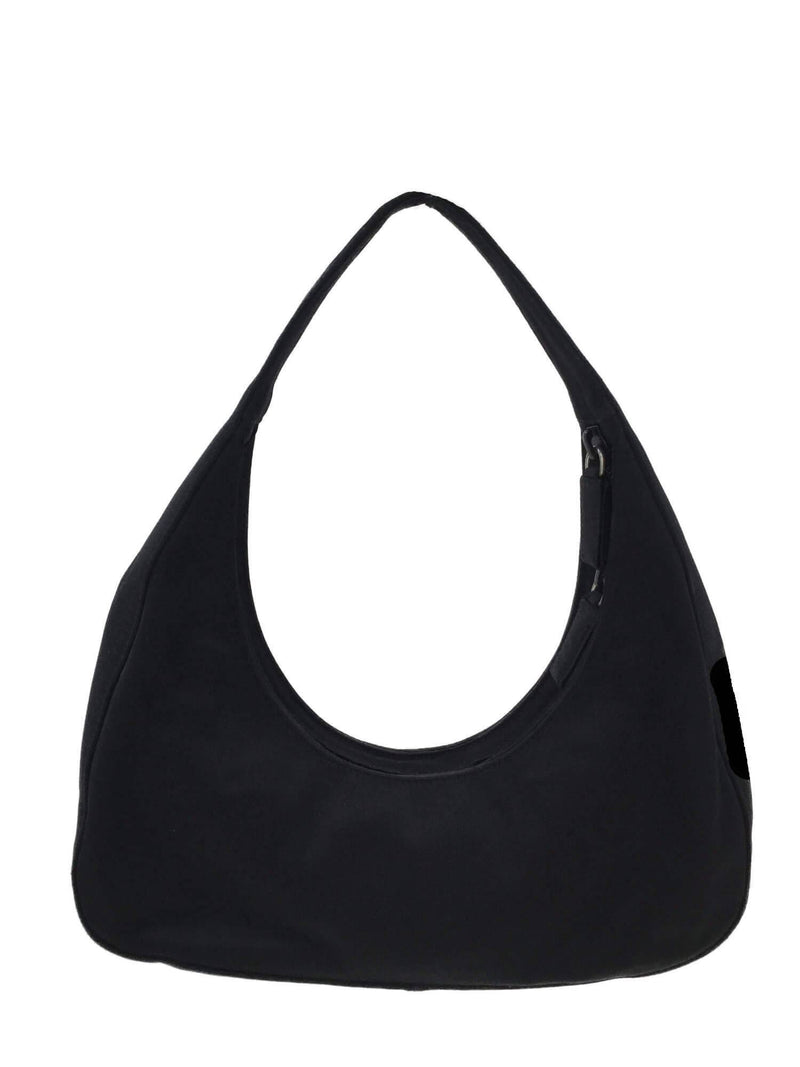 Nylon Mini Tessuto Hobo Bag Black-designer resale