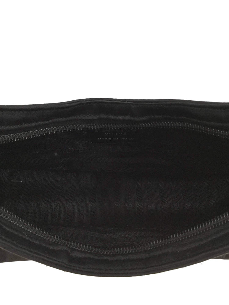 Nylon Mini Tessuto Hobo Bag Black-designer resale