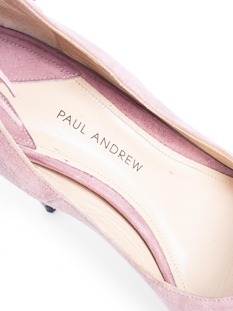 Paul Andrews Suede Leather Fringe Pumps Pink-designer resale