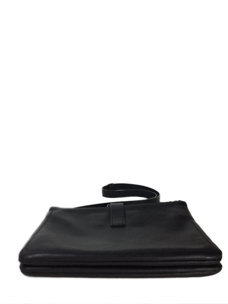 Peserico Leather Messenger Bag Black-designer resale