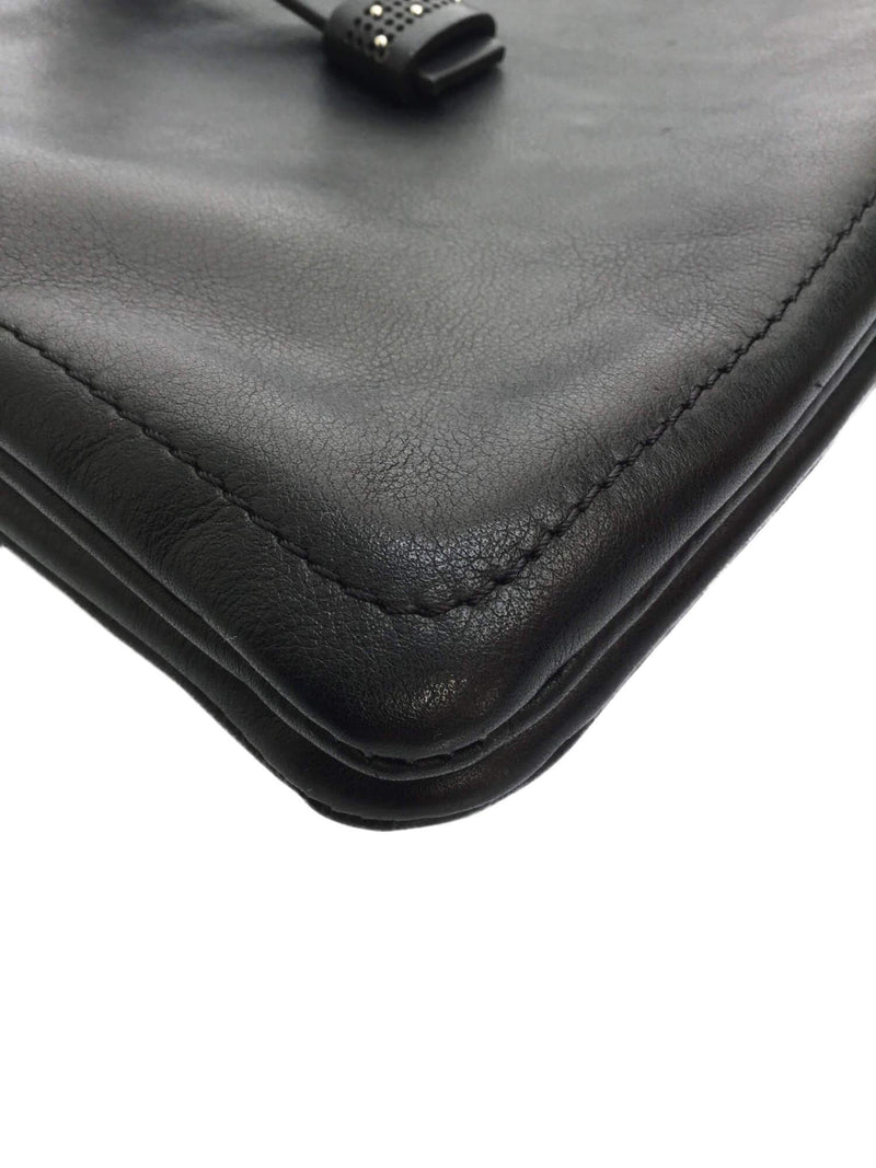 Peserico Leather Messenger Bag Black-designer resale