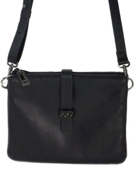 Peserico Leather Messenger Bag Black-designer resale