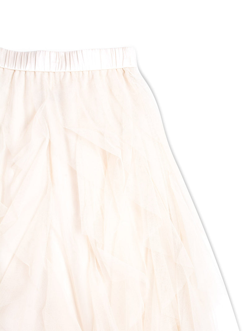 Peserico Organza Tulle Maxi Skirt Beige-designer resale