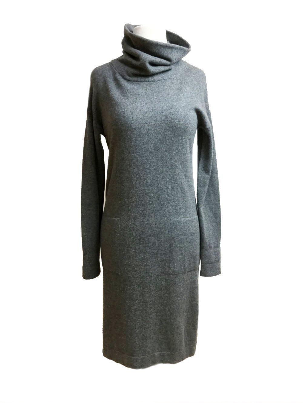 Peserico Turtleneck Sweater Dress Grey-designer resale