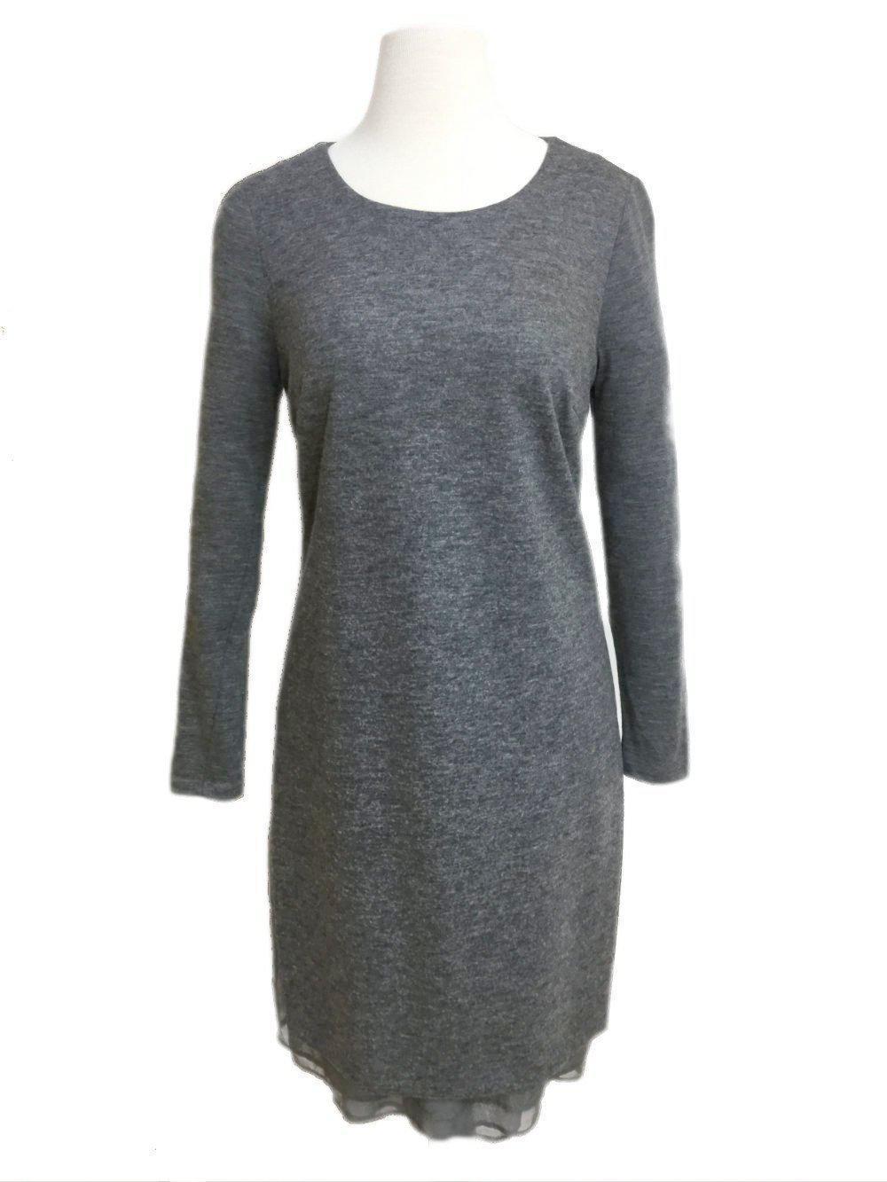Peserico Wool Silk Layered Midi Dress Grey-designer resale