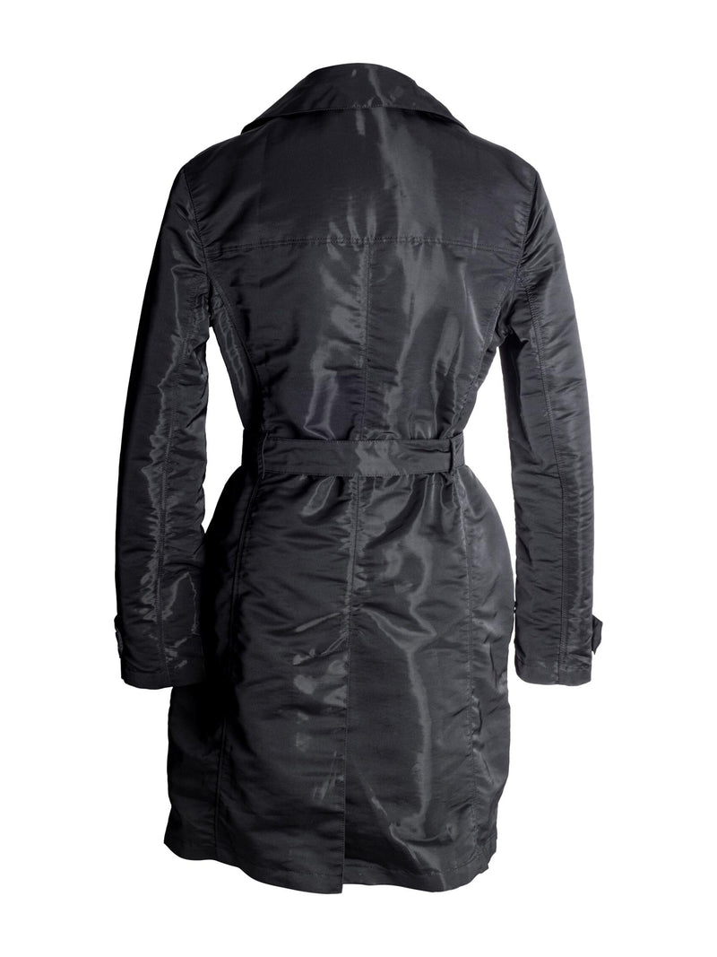 Prada Belted Trench Raincoat Black-designer resale