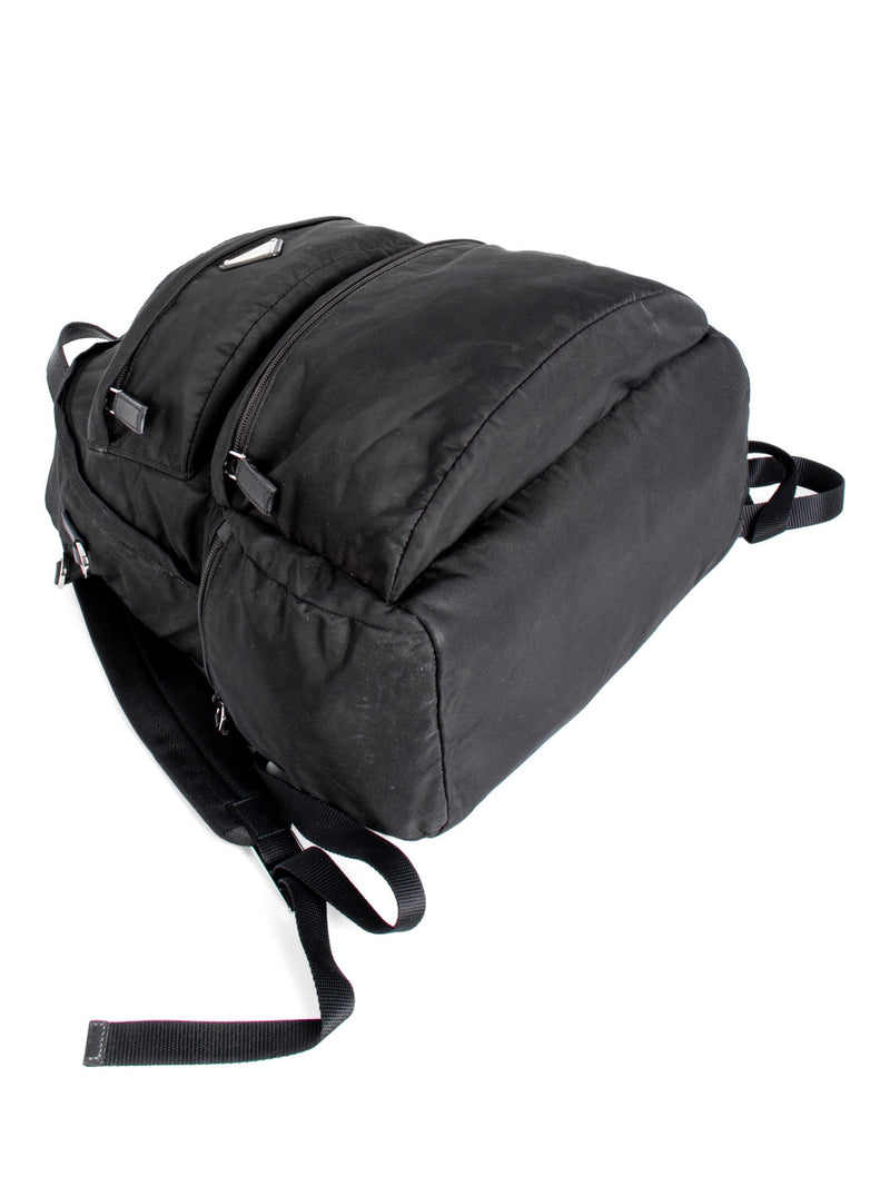 Prada Canvas Leather Large Backpack Black-designer resale