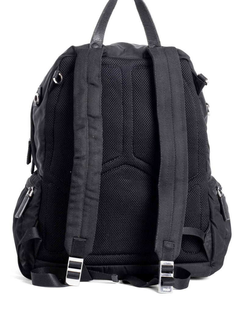 Prada Canvas Leather Large Backpack Black-designer resale