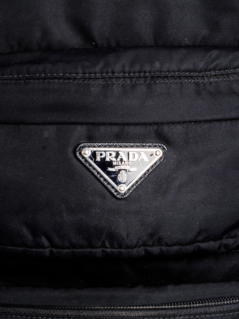 Prada Canvas Leather Large Backpack Black-designer resale