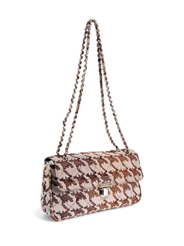 Prada Canvas Leather Quilted Classic Flap Bag Multicolor-designer resale