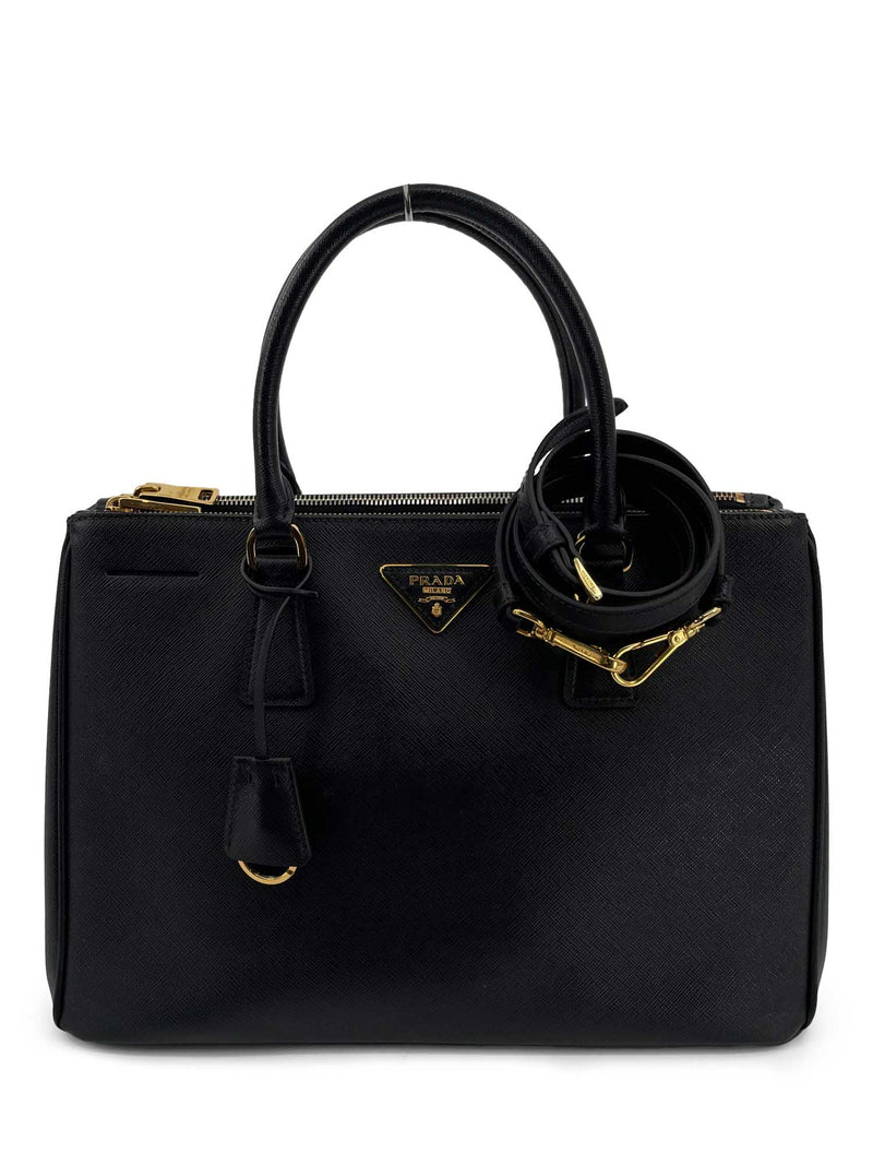 Prada Saffiano Leather Bag Mini Black in Saffiano Leather with