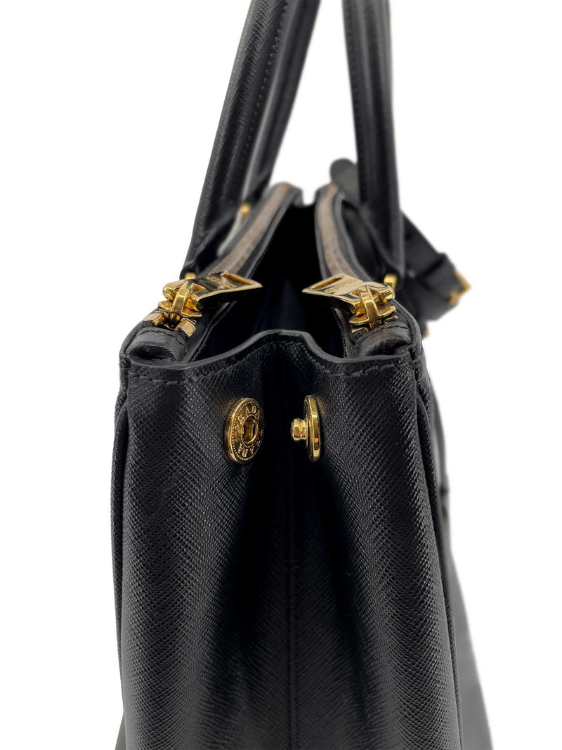 Prada Galleria Saffiano Leather Mini Tote Bag Black-designer resale