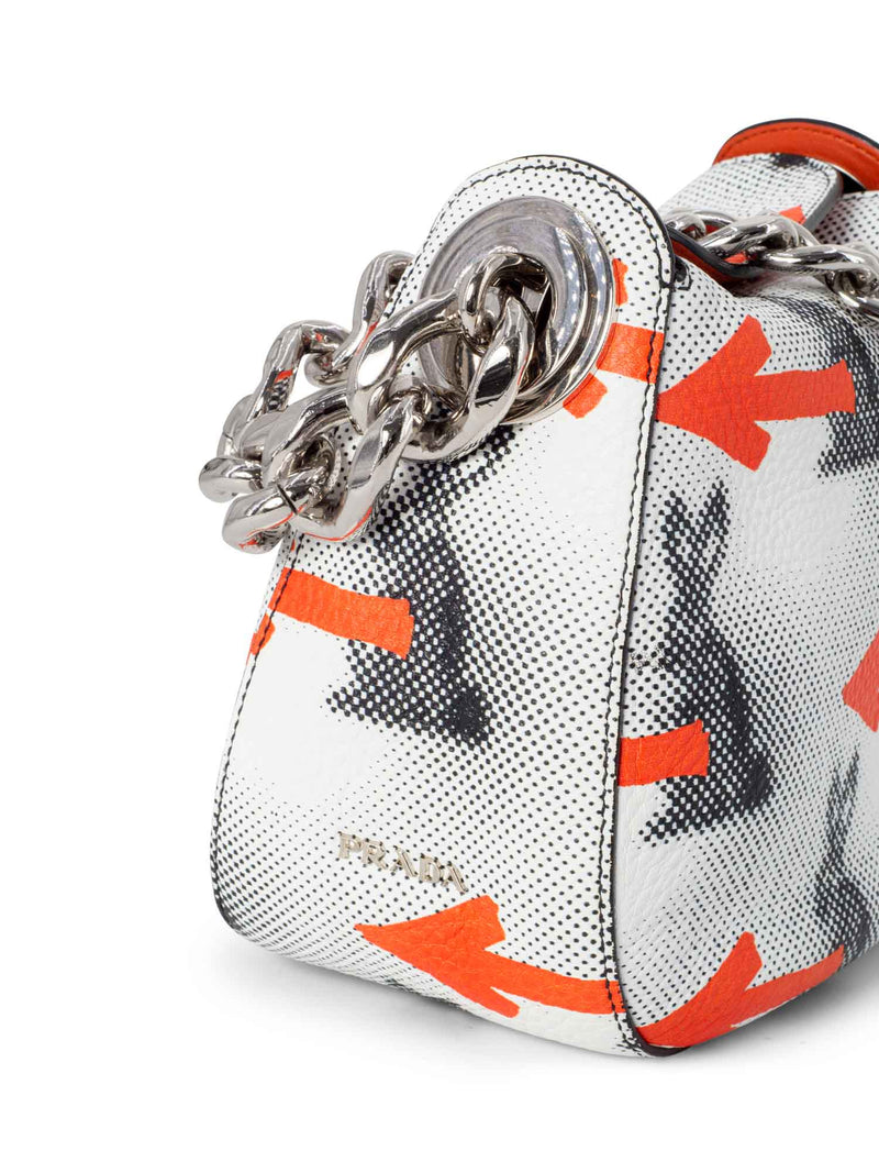 Prada Leather Bunny Mini Bucket Bag White-designer resale