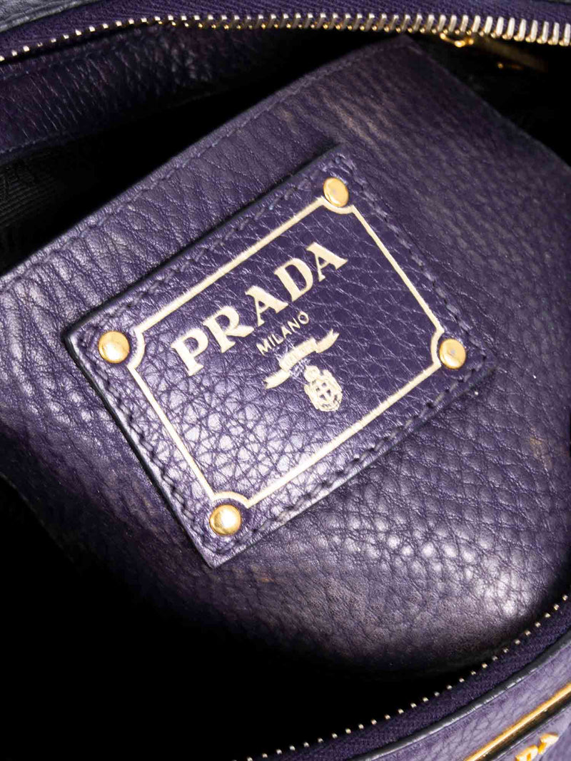 Prada Leather Messenger Bag Purple-designer resale