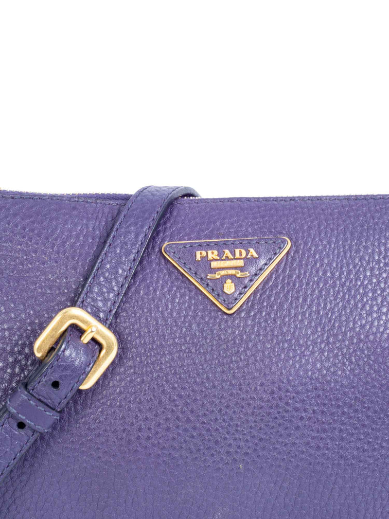 Prada Leather Messenger Bag Purple-designer resale