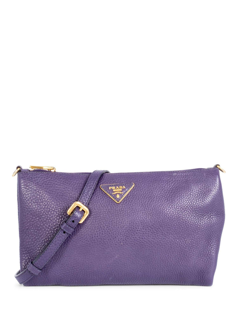 Prada Leather Messenger Bag Purple-designer resale