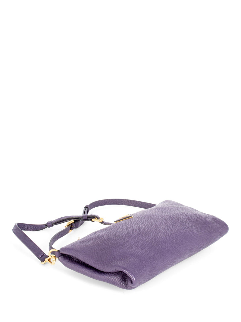 Prada Leather Messenger Bag Purple-designer resale