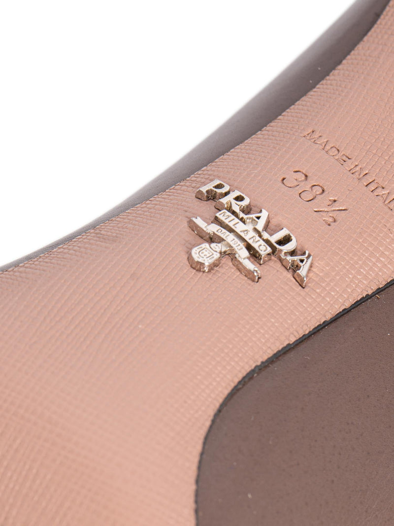 Prada Leather Pointy Toe Classic Pumps Brown-designer resale