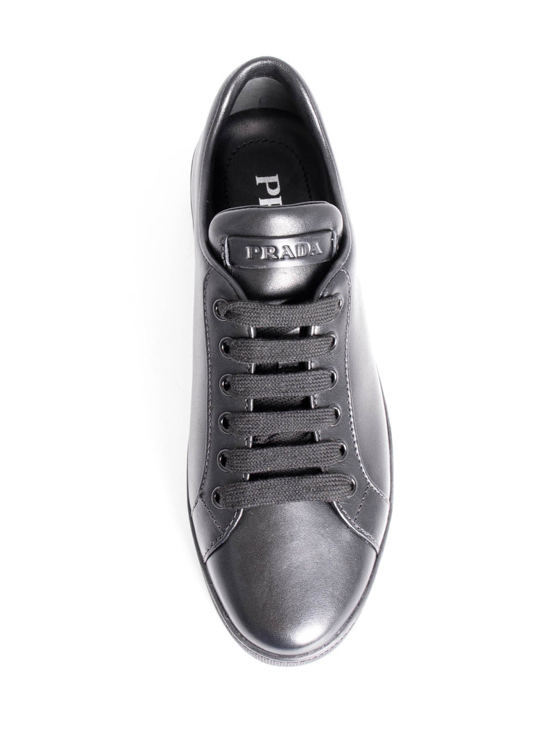 Prada Leather Sneakers Black-designer resale