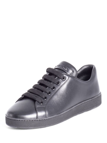 Prada Leather Sneakers Black-designer resale