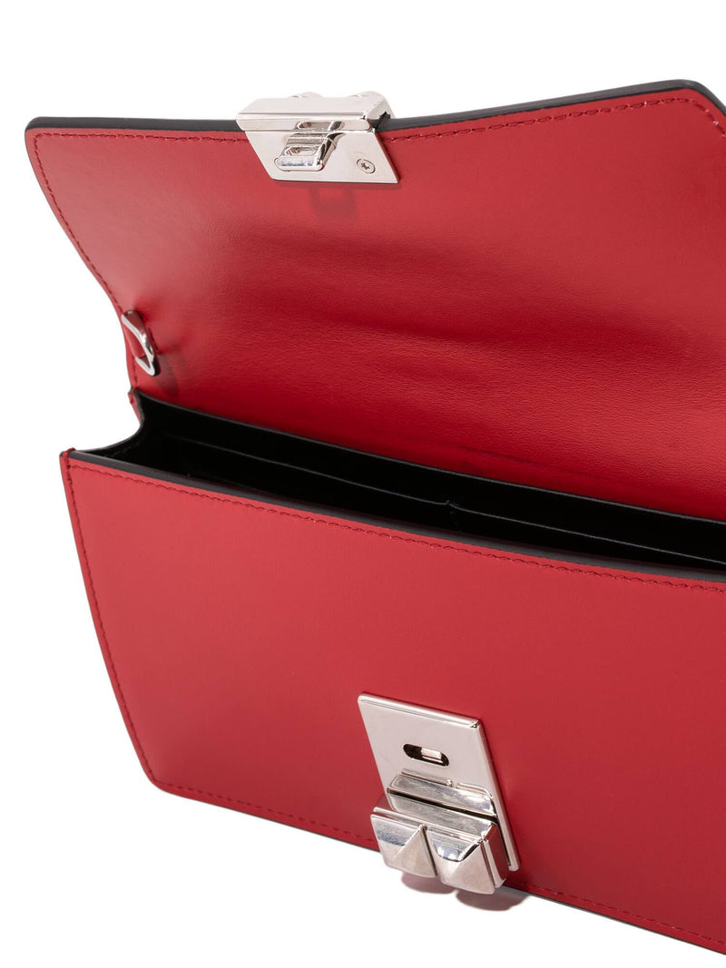 Prada Leather Studded Elektra Wallet on Chain Red-designer resale