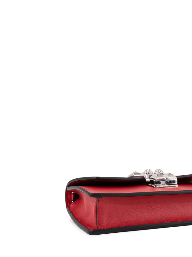 Prada Leather Studded Elektra Wallet on Chain Red-designer resale