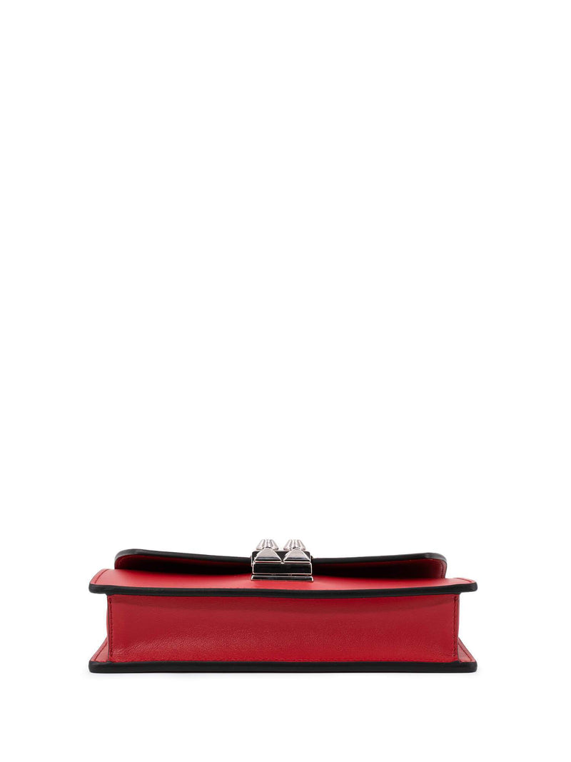 Prada Leather Studded Elektra Wallet on Chain Red-designer resale