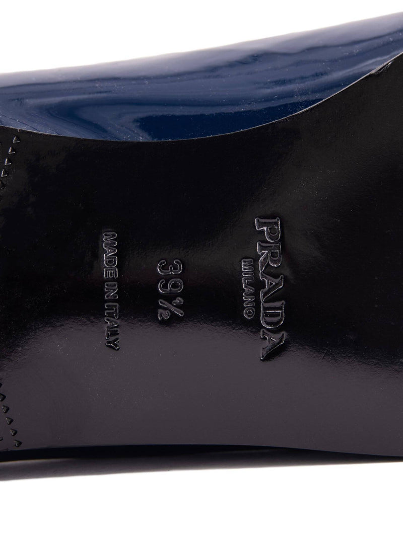 Prada Patent Leather Calzature Donna Loafer Blue-designer resale