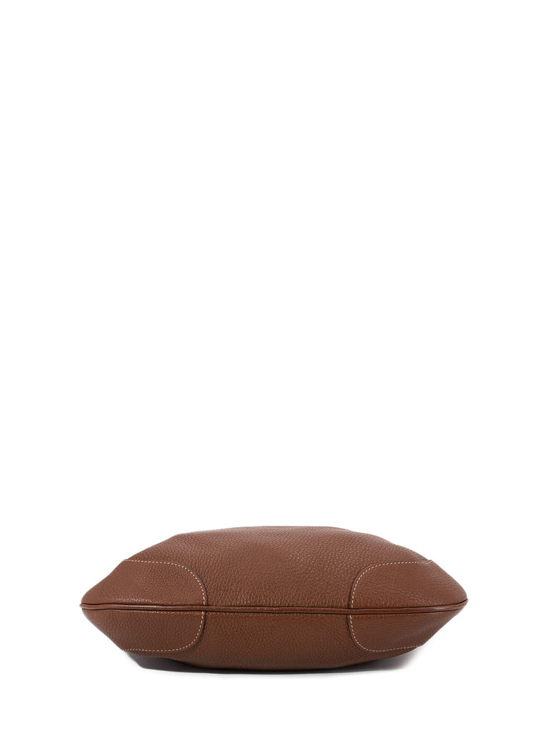 Prada Pebble Leather Hobo Bag Brown-designer resale