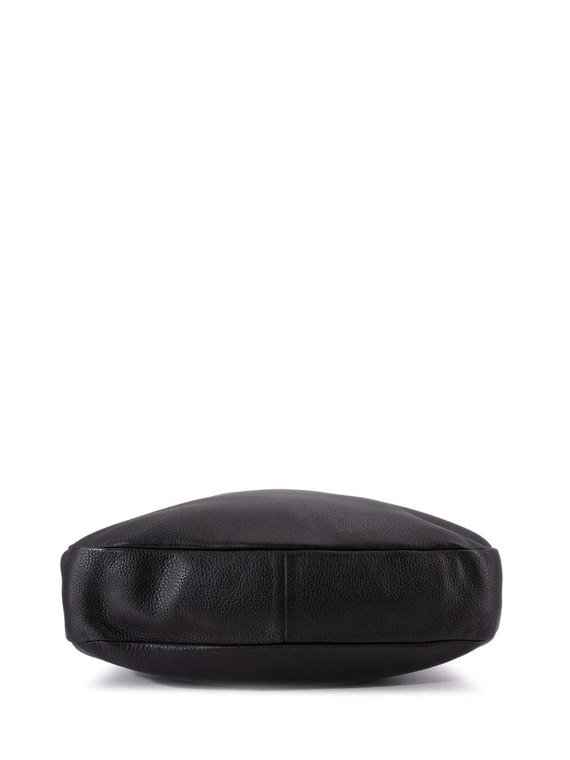 Prada Pebble Leather Large Hobo Bag Black-designer resale