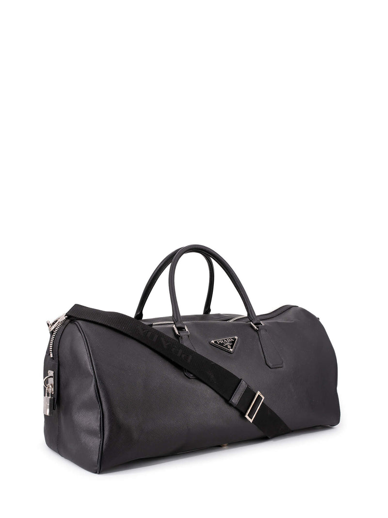 Prada Monochrome Saffiano Leather Bag in Black